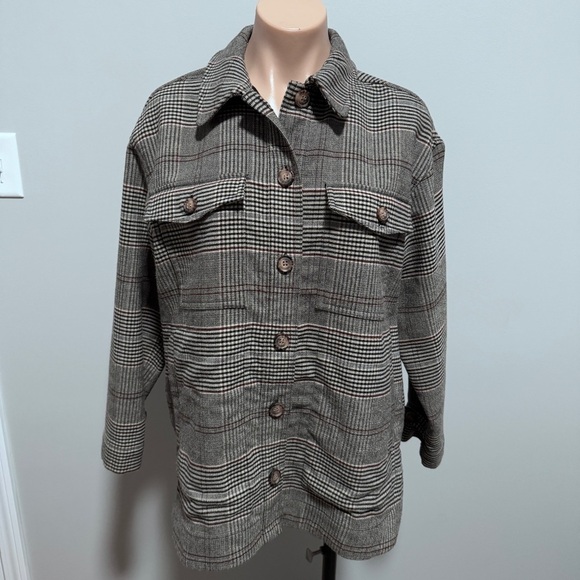 Madewell Bonded Flannel Shirt Jacket Shacket Cohancy Plaid Small Heritage - Picture 2 of 13